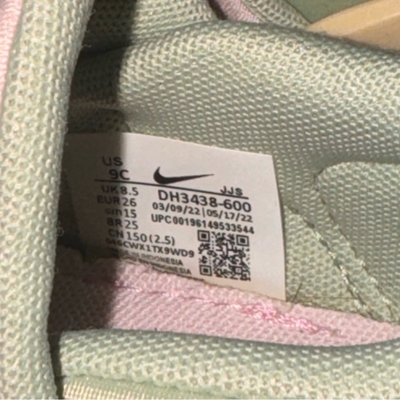 Nike Dynamo Go Low " Pink Foam Sesame" toddlers size 9C - Picture 7 of 12